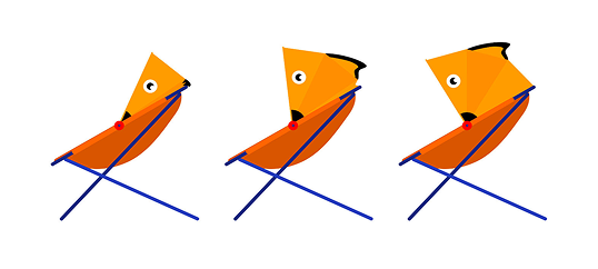 Desenho vetorial da Cadeira Peixe, vista 1