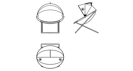 Desenho vetorial da Cadeira Peixe, vista 2