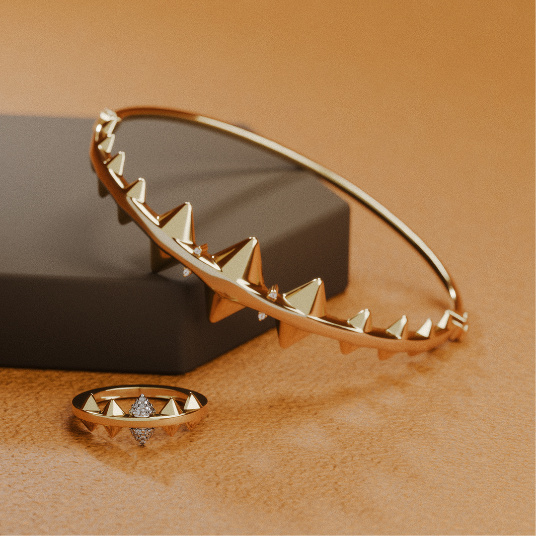 Render 3D de joia, peça 2