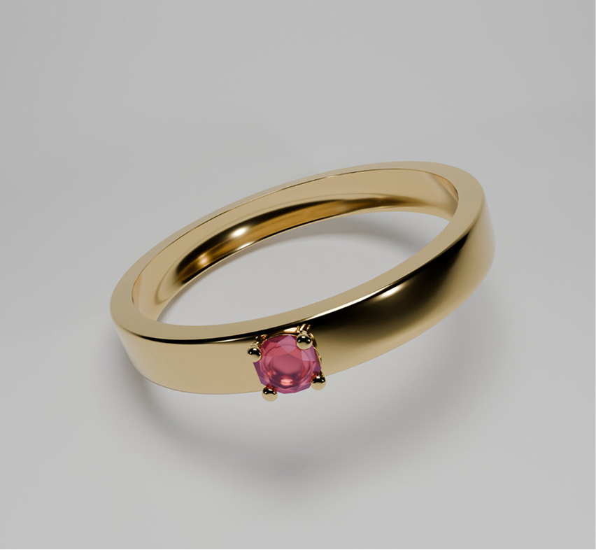 Render 3D de joia, peça 8
