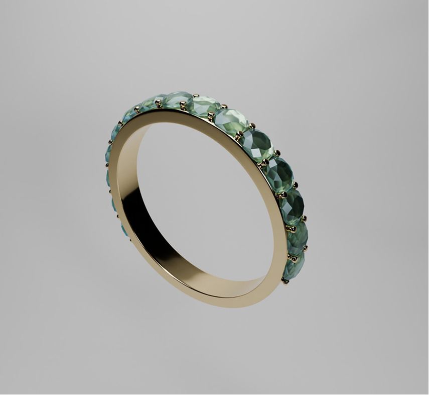 Render 3D de joia, peça 11