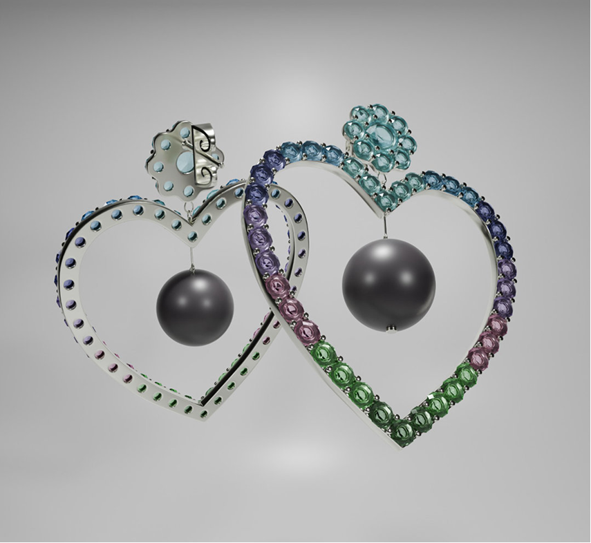 Render 3D de joia, peça 13