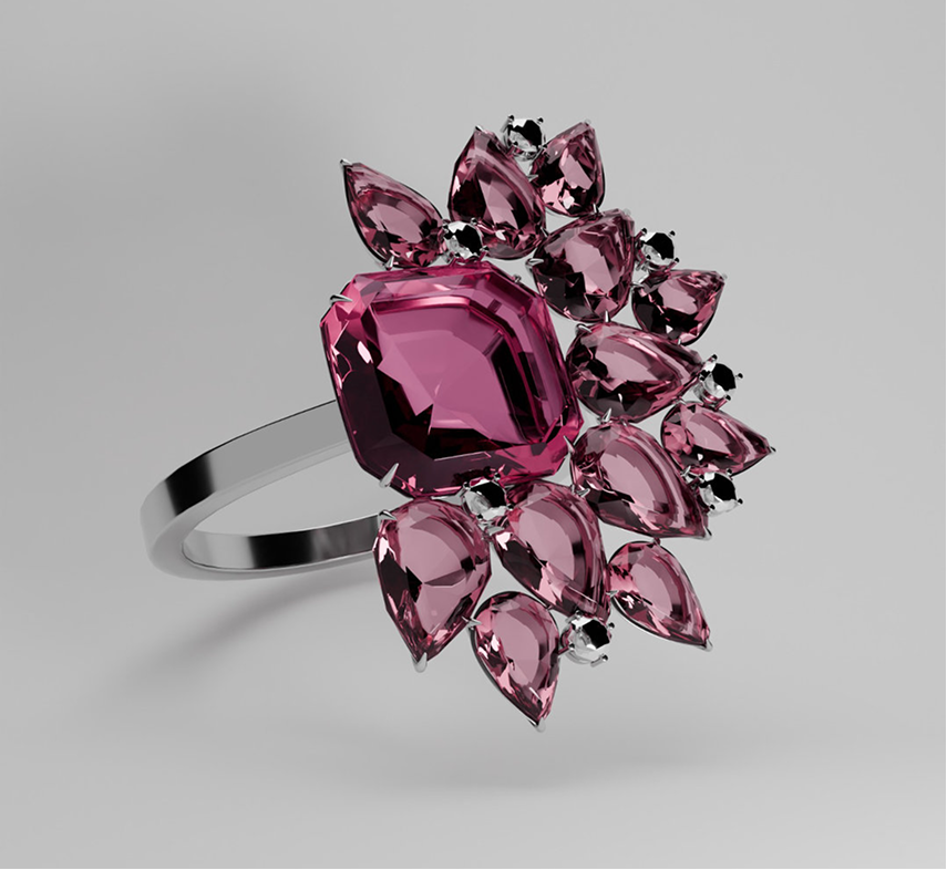 Render 3D de joia, peça 14