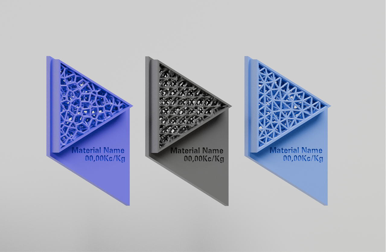 Render das peças modulares do letreiro KKS