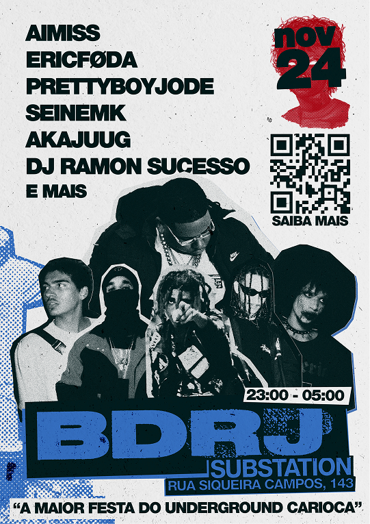 Flyer do evento BDRJ 2023 com lista de atrações
